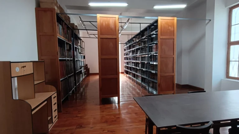 Estanterías de la biblioteca de Casa Castilla